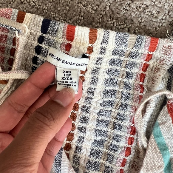 American Eagle colorful striped linen romper XXS - Picture 3 of 3